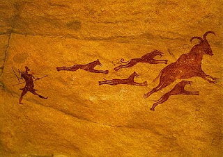 Prehistoric Art_Hunting Scene with Dogs