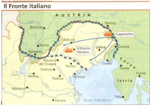 Mapa de la Batalla de Caporetto.